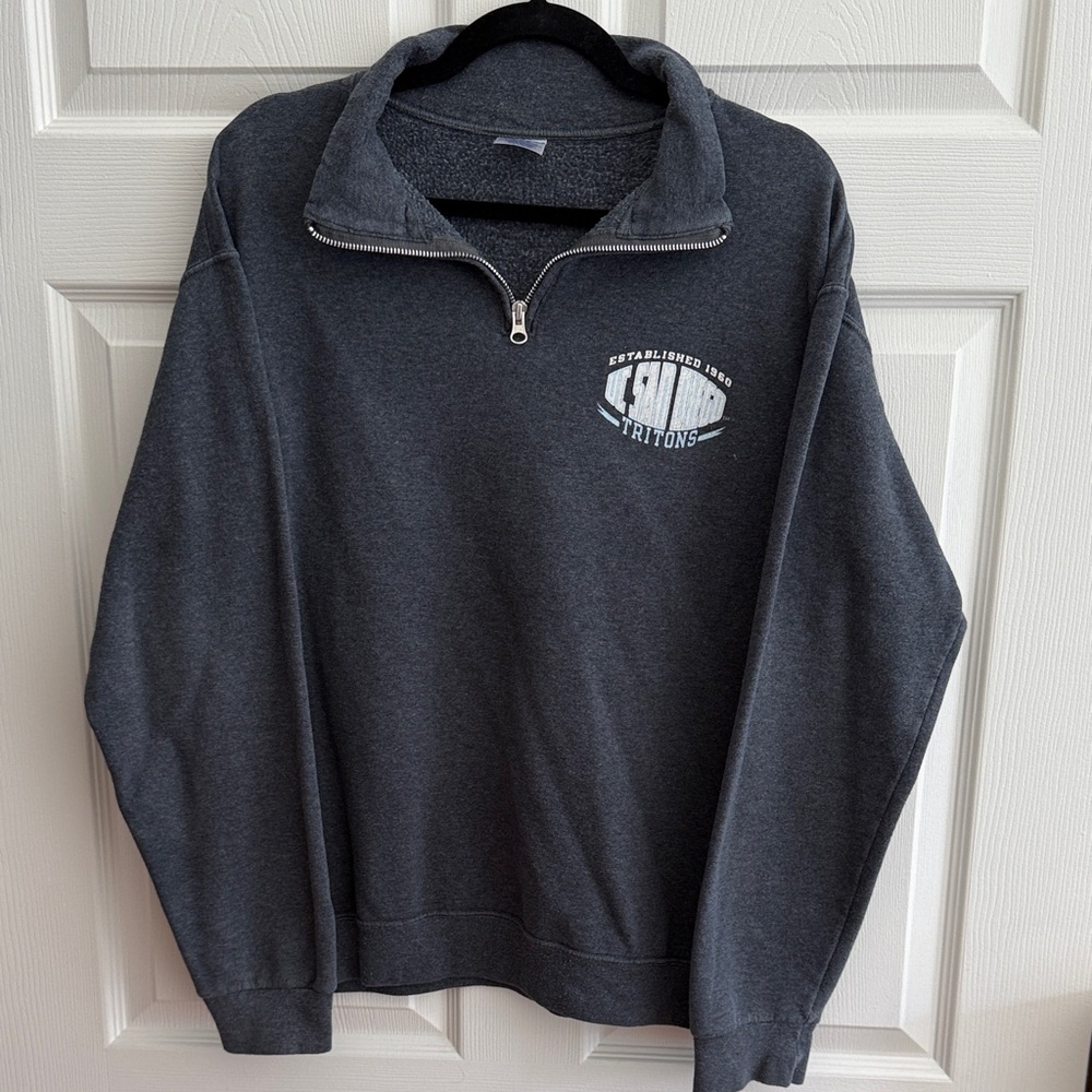 UC San Diego (UCSD) Jerzees Charcoal 1/4 Zip Sweater